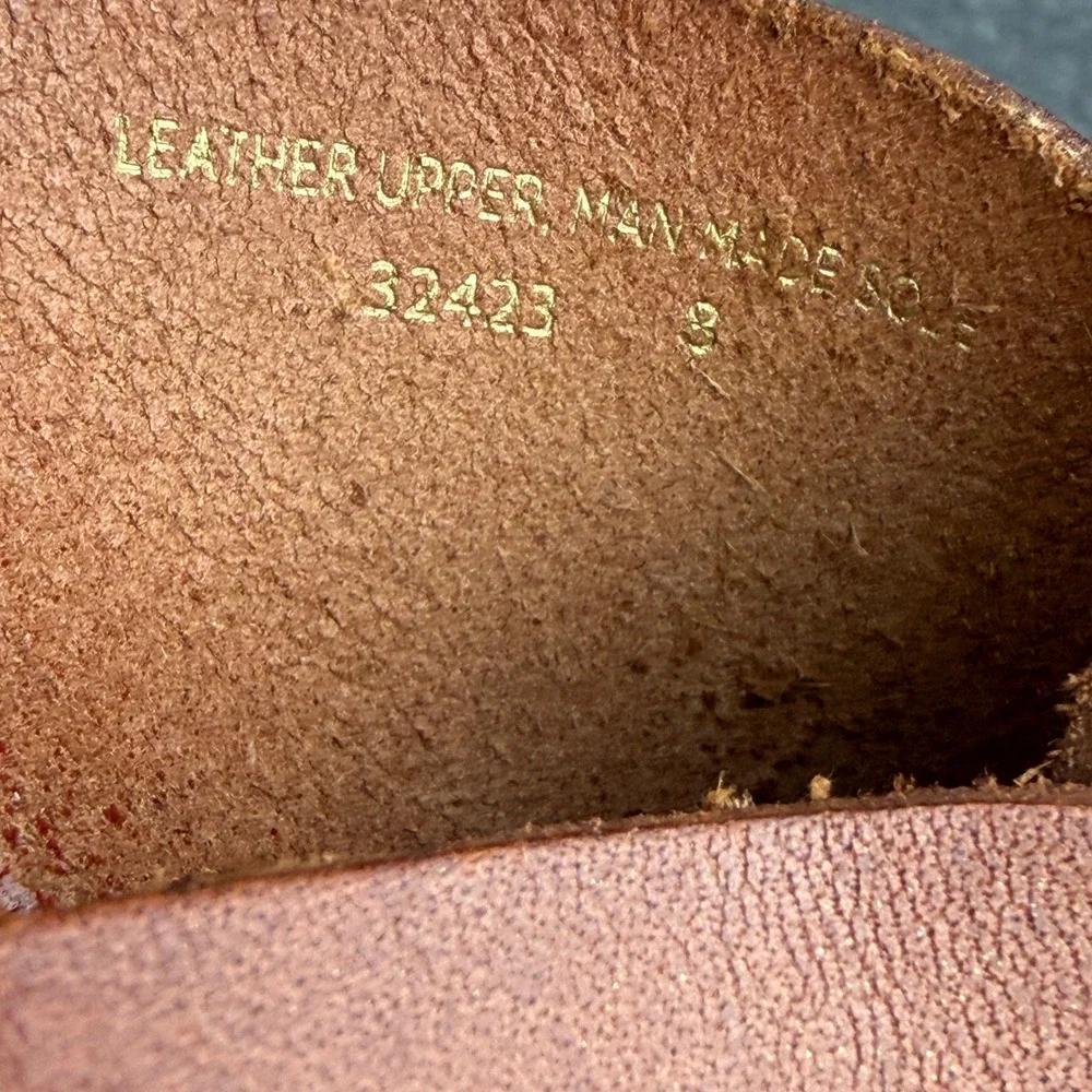 Bertuchi Womens 8 Brown Leather Espadrille Platform Slide‎ Sandals Spain